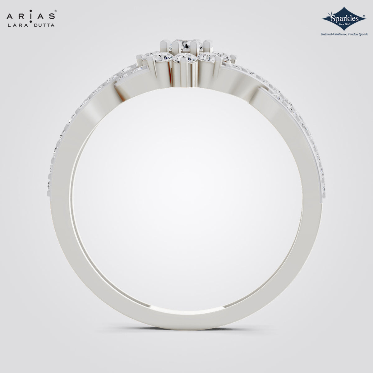 Arias by Lara Dutta Vintage-Inspired Starburst Diamond Cluster Ring