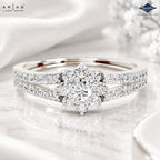Arias by Lara Dutta Lab-Grown Diamond Floral Cluster Split Ring