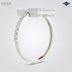 Arias by Lara Dutta Square Geometric Halo Ring