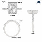 Arias by Lara Dutta Square Geometric Halo Ring