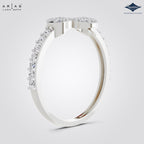 Arias by Lara Dutta Three Stone Floral Diamond Ring
