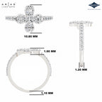 Arias by Lara Dutta Three Stone Floral Diamond Ring