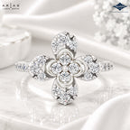 Arias by Lara Dutta Four Petal Floral Cluster Ring