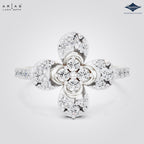 Arias by Lara Dutta Four Petal Floral Cluster Ring