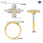 Arias by Lara Dutta Four Petal Floral Cluster Ring
