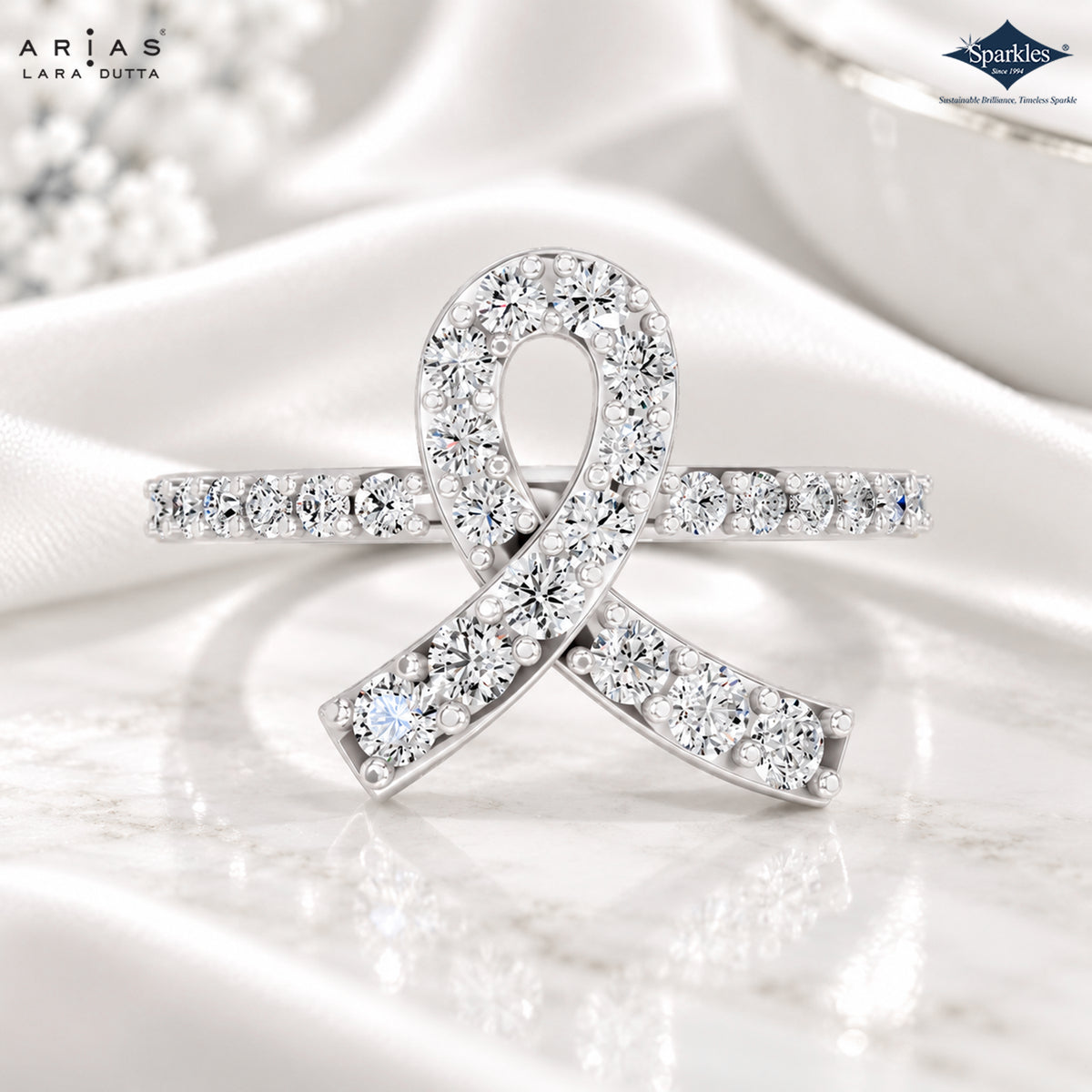 Arias by Lara Dutta Infinity Loop Diamond Statement Ring