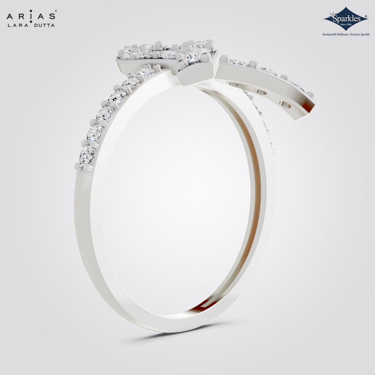 Arias by Lara Dutta Infinity Loop Diamond Statement Ring