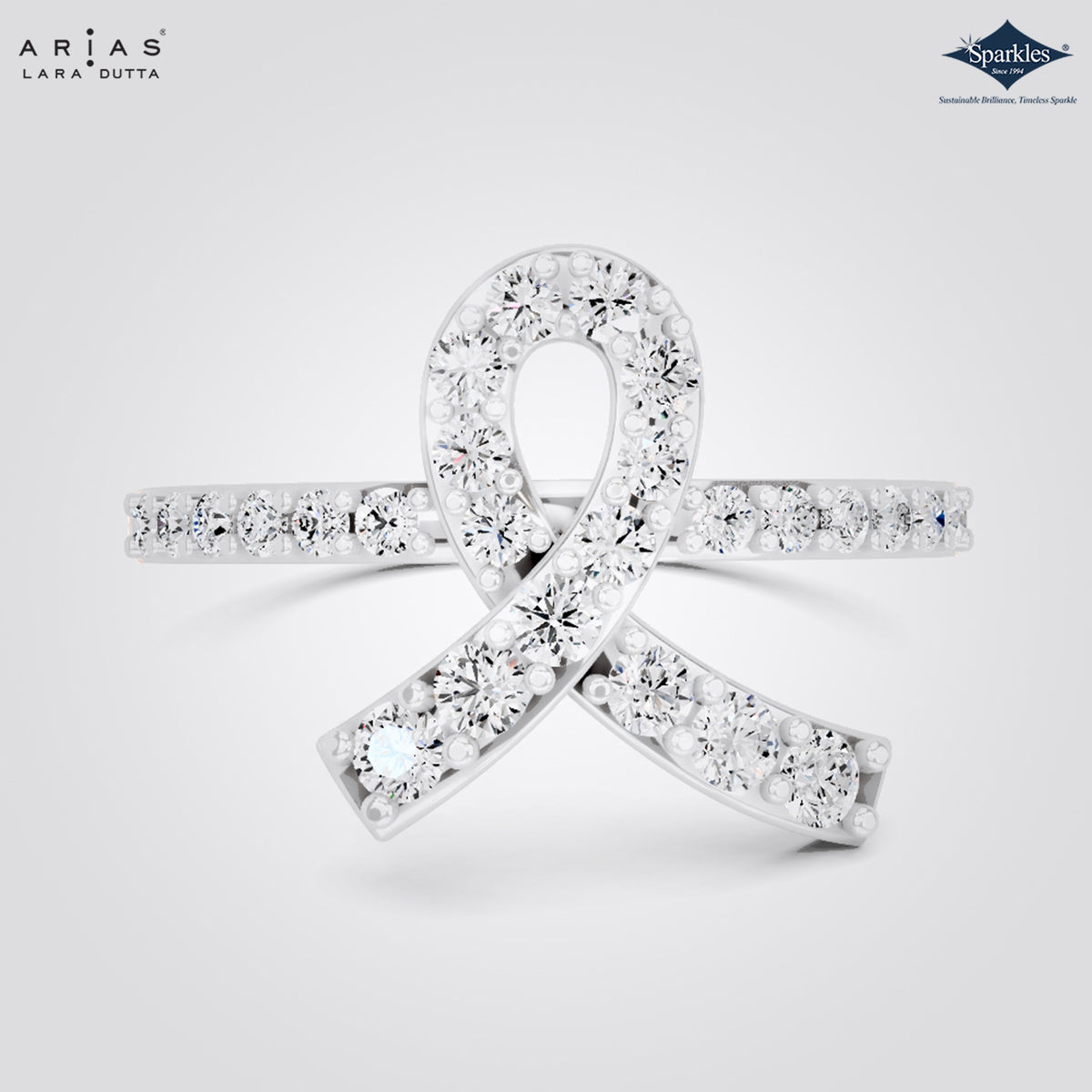 Arias by Lara Dutta Infinity Loop Diamond Statement Ring