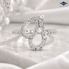 Arias by Lara Dutta Pear Loop Diamond Statement Ring