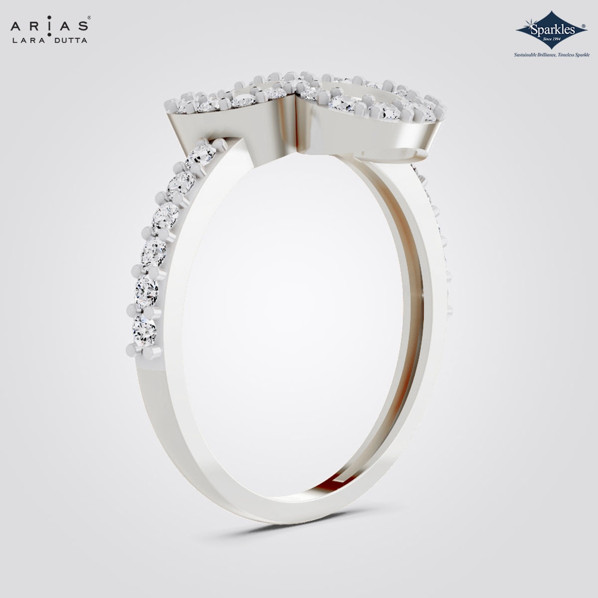 Arias by Lara Dutta Pear Loop Diamond Statement Ring