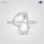 Arias by Lara Dutta Pear Loop Diamond Statement Ring