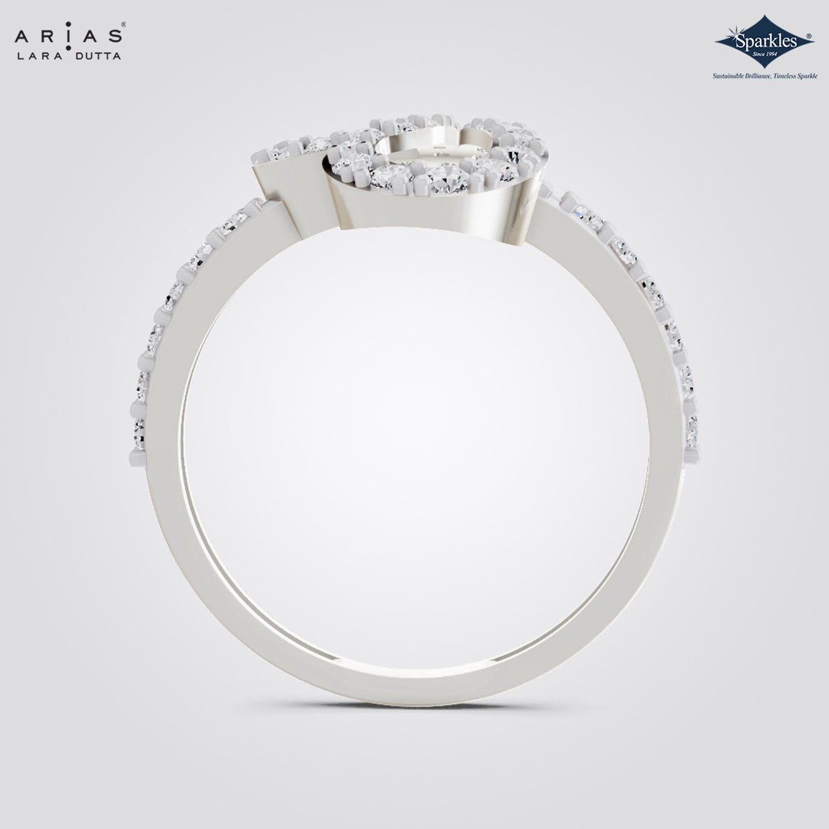 Arias by Lara Dutta Pear Loop Diamond Statement Ring