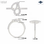 Arias by Lara Dutta Pear Loop Diamond Statement Ring