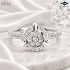 Arias by Lara Dutta Round Floral Halo Ring