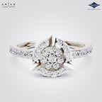Arias by Lara Dutta Round Floral Halo Ring
