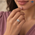 Arias by Lara Dutta Round Floral Halo Ring