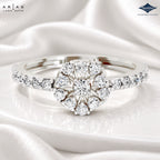 Arias by Lara Dutta Floral Cluster Halo Ring