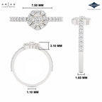 Arias by Lara Dutta Floral Cluster Halo Ring