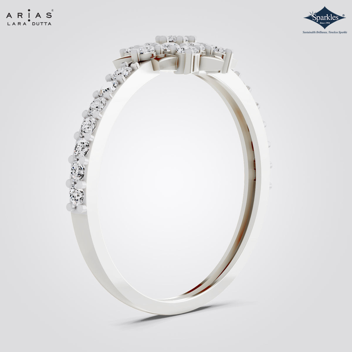 Arias by Lara Dutta Floral Statement Cluster Ring