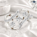 Arias by Lara Dutta Interlocking Openwork Diamond Ring