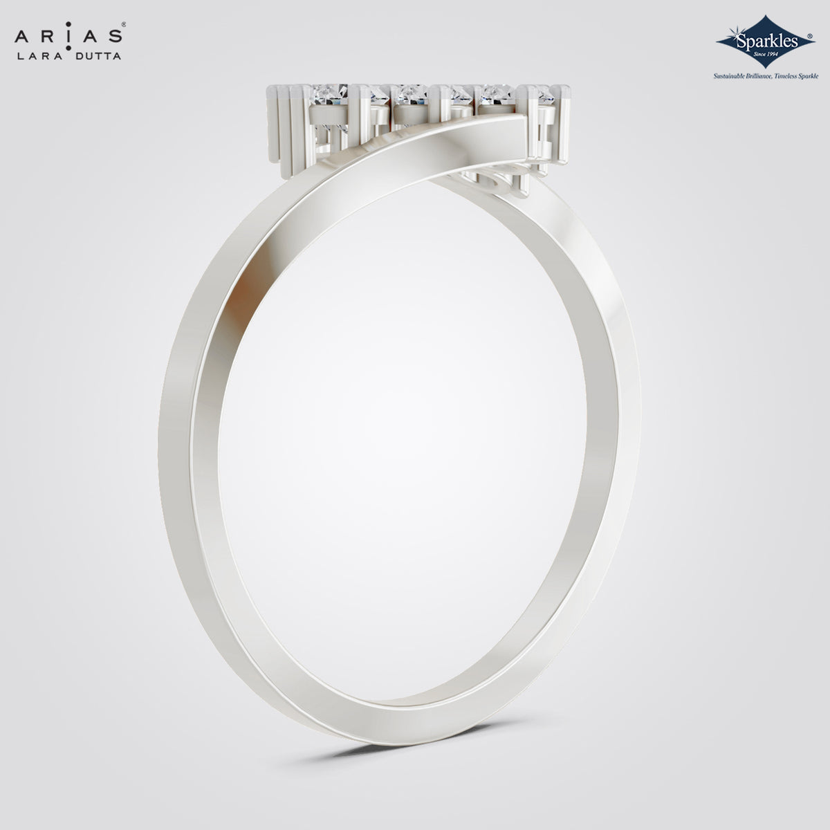 Arias by Lara Dutta Floral Cluster Statement Ring