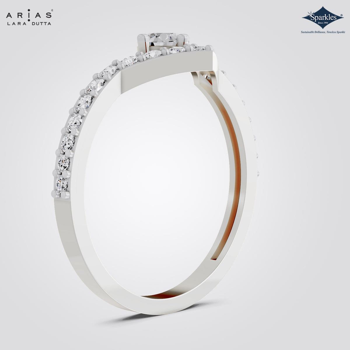 Arias by Lara Dutta V Shape Chevron Diamond Ring