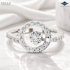 Arias by Lara Dutta Round Halo Solitaire Style Ring