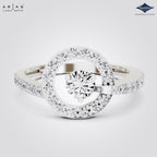Arias by Lara Dutta Round Halo Solitaire Style Ring