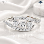 Arias by Lara Dutta Oval Halo Diamond Ring