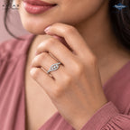 Arias by Lara Dutta Oval Halo Diamond Ring