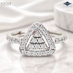 Arias by Lara Dutta Triangle Halo Diamond Ring