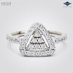 Arias by Lara Dutta Triangle Halo Diamond Ring