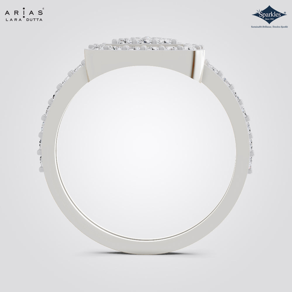 Arias by Lara Dutta Triangle Halo Diamond Ring