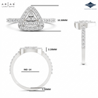 Arias by Lara Dutta Triangle Halo Diamond Ring