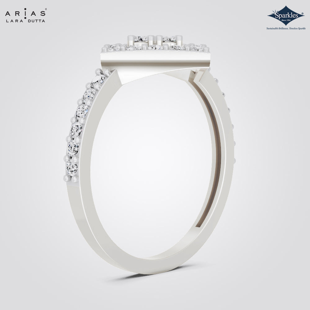 Arias by Lara Dutta Square Halo Diamond Ring