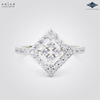 Arias by Lara Dutta Square Halo Diamond Ring