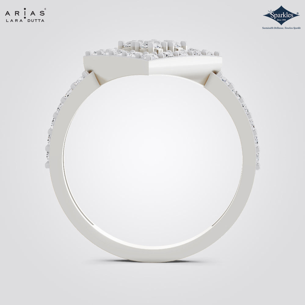 Arias by Lara Dutta Square Halo Diamond Ring