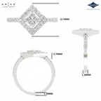 Arias by Lara Dutta Square Halo Diamond Ring
