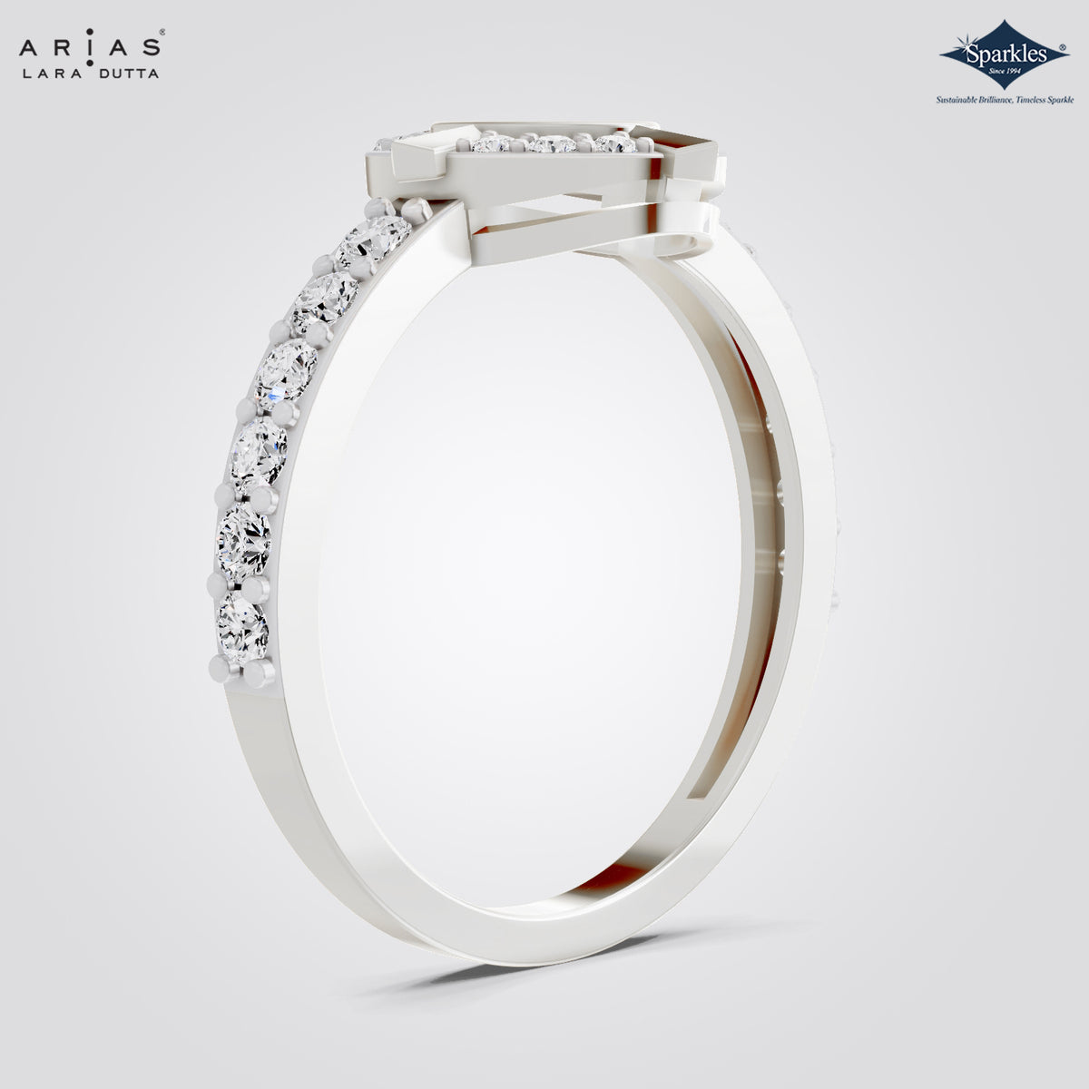 Arias by Lara Dutta Oval Floral Cluster Ring
