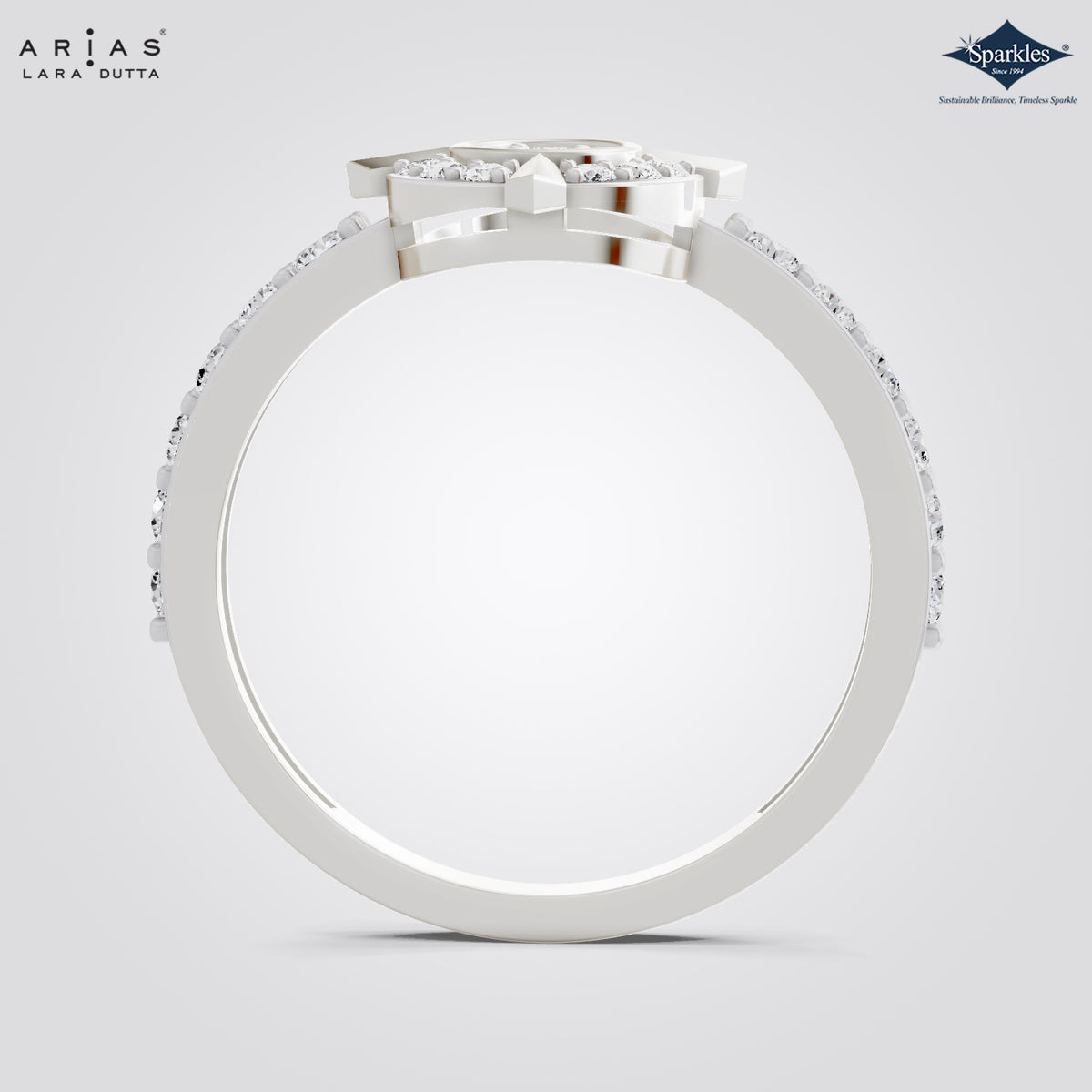 Arias by Lara Dutta Oval Floral Cluster Ring