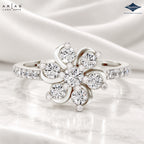 Arias by Lara Dutta Six Petal Floral Diamond Ring