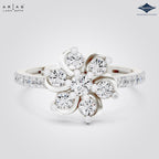 Arias by Lara Dutta Six Petal Floral Diamond Ring