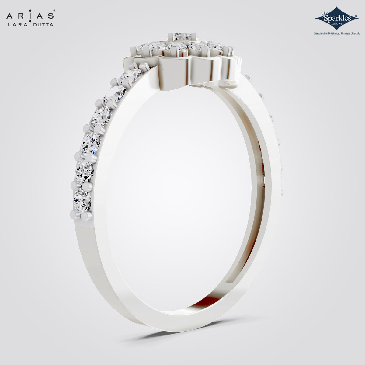 Arias by Lara Dutta Flower Medallion Diamond Ring