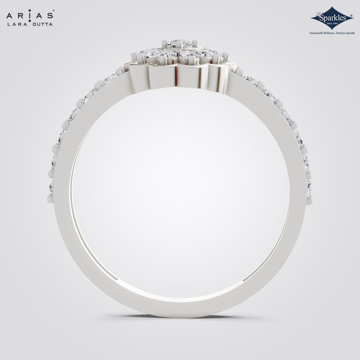 Arias by Lara Dutta Flower Medallion Diamond Ring