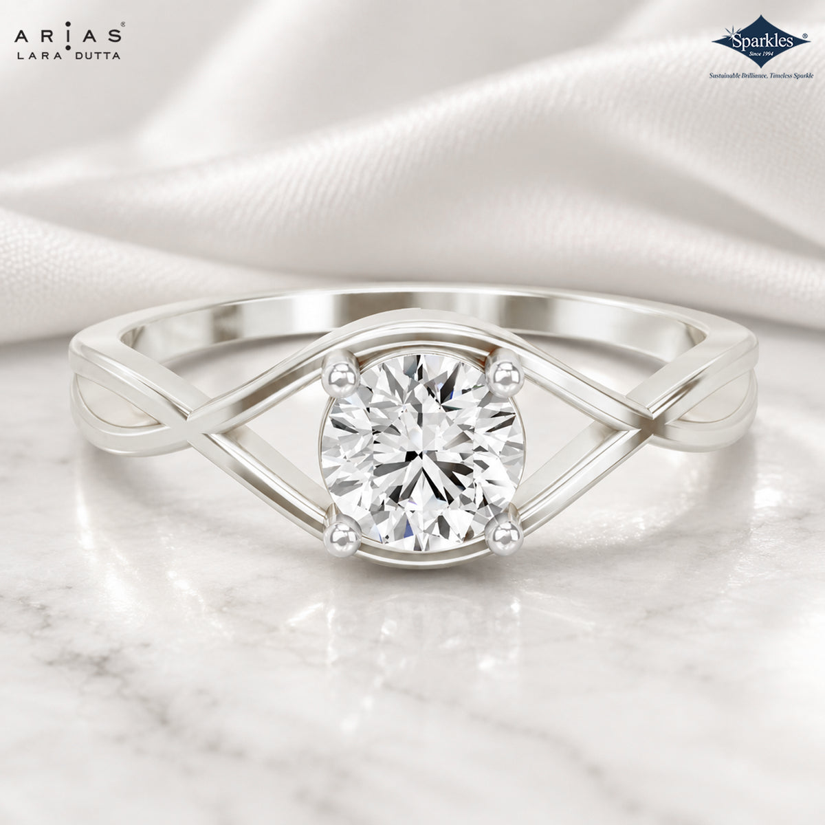 Arias by Lara Dutta Round Solitaire Diamond Ring