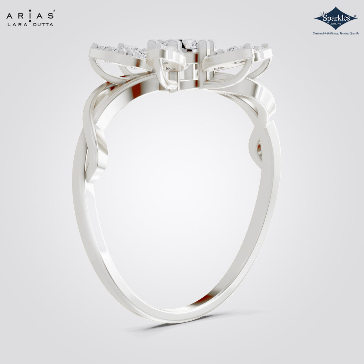 Arias by Lara Dutta Six Petal Floral Statement Ring