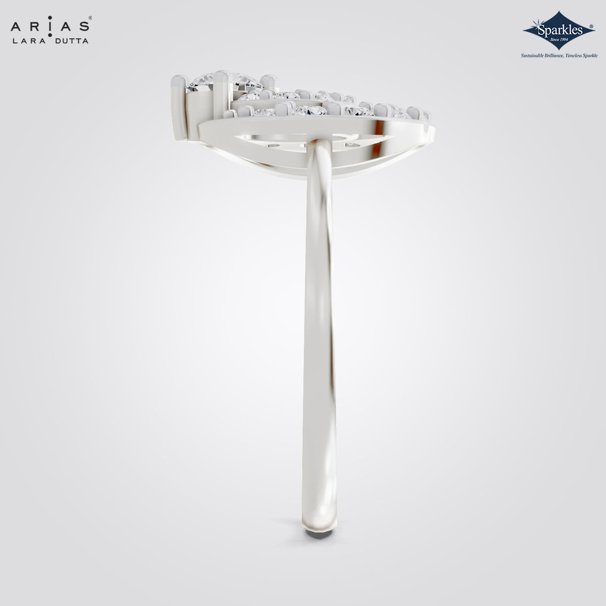 Arias by Lara Dutta Round Open Halo Diamond Ring
