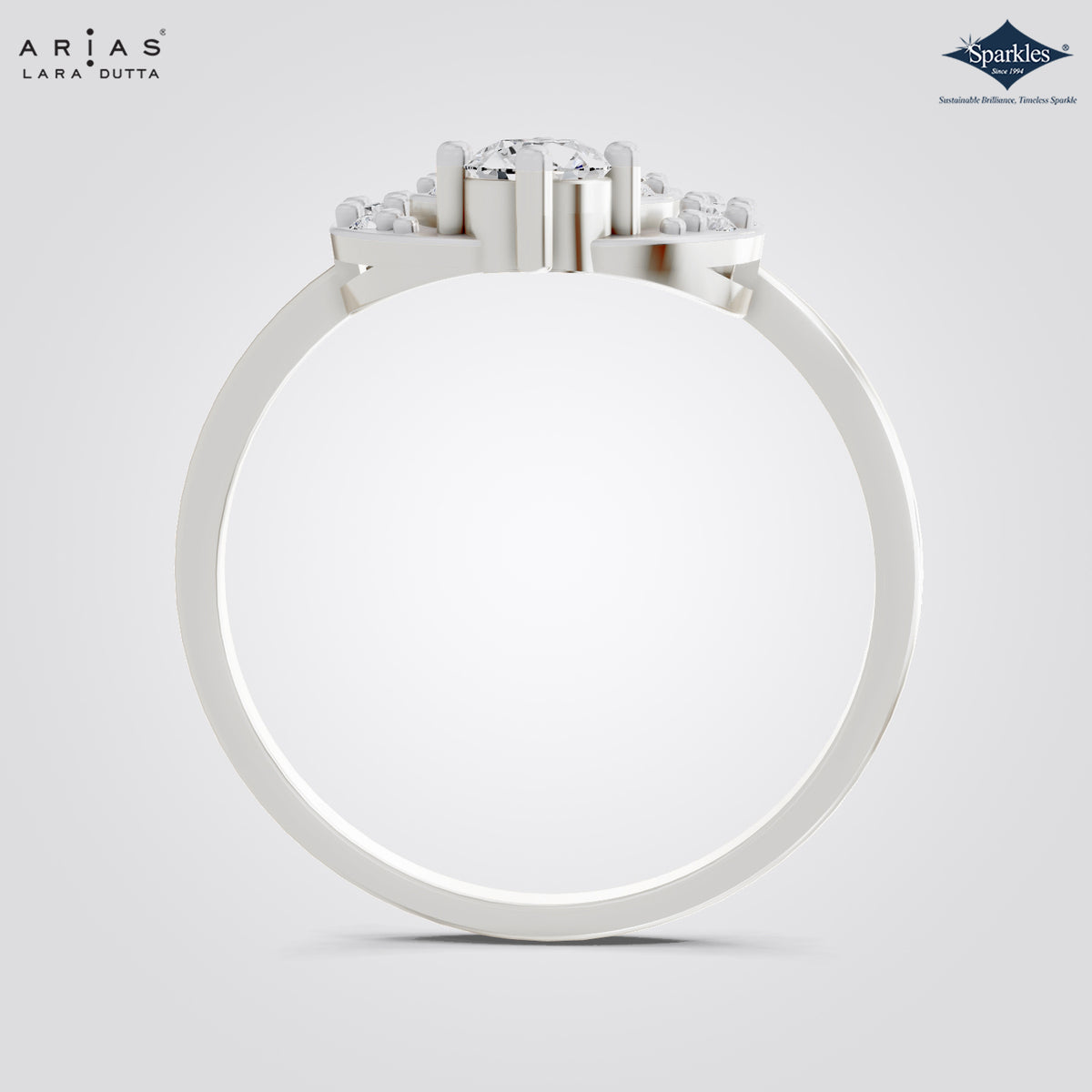 Arias by Lara Dutta Round Open Halo Diamond Ring