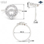 Arias by Lara Dutta Round Open Halo Diamond Ring