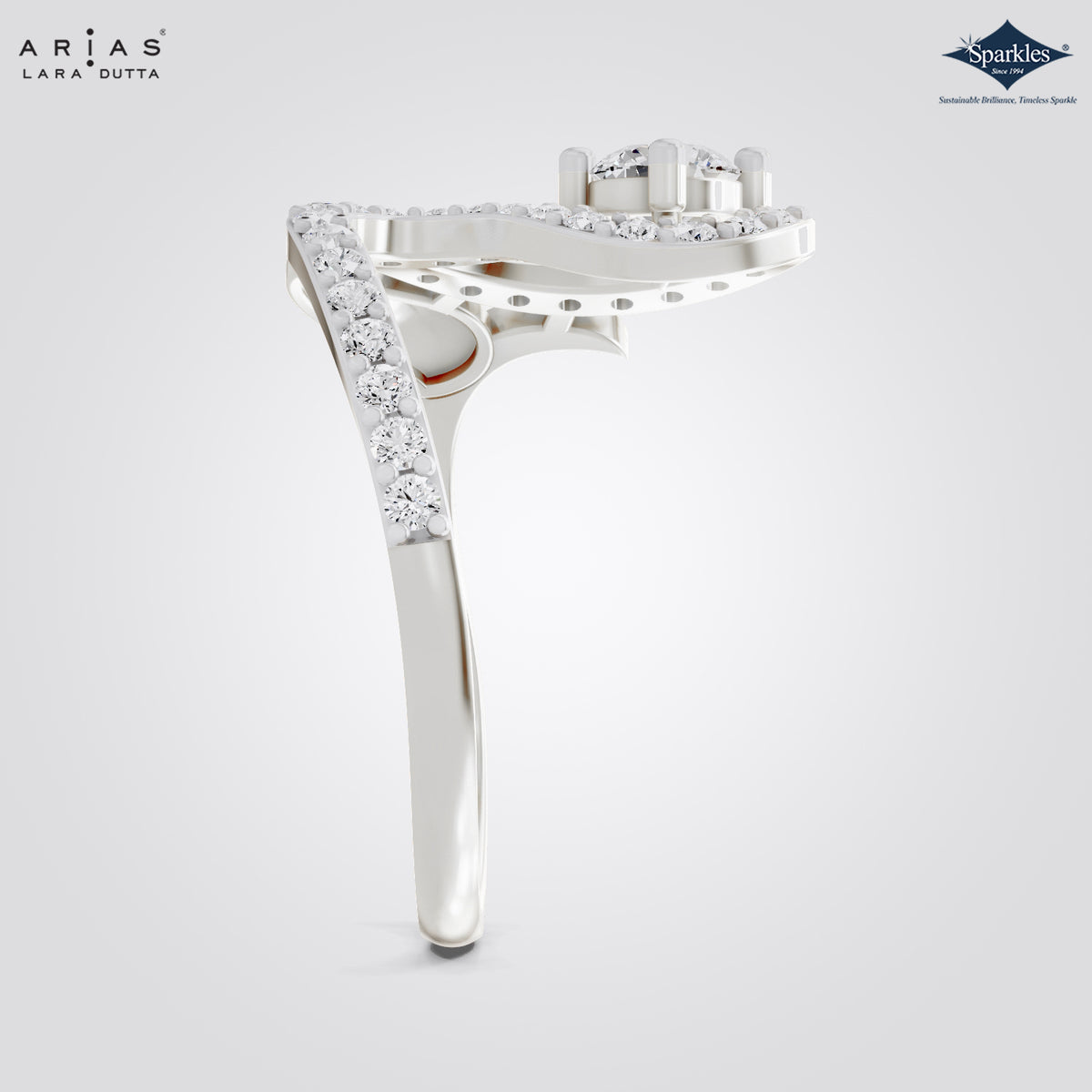 Arias by Lara Dutta Double Loop Statement Ring